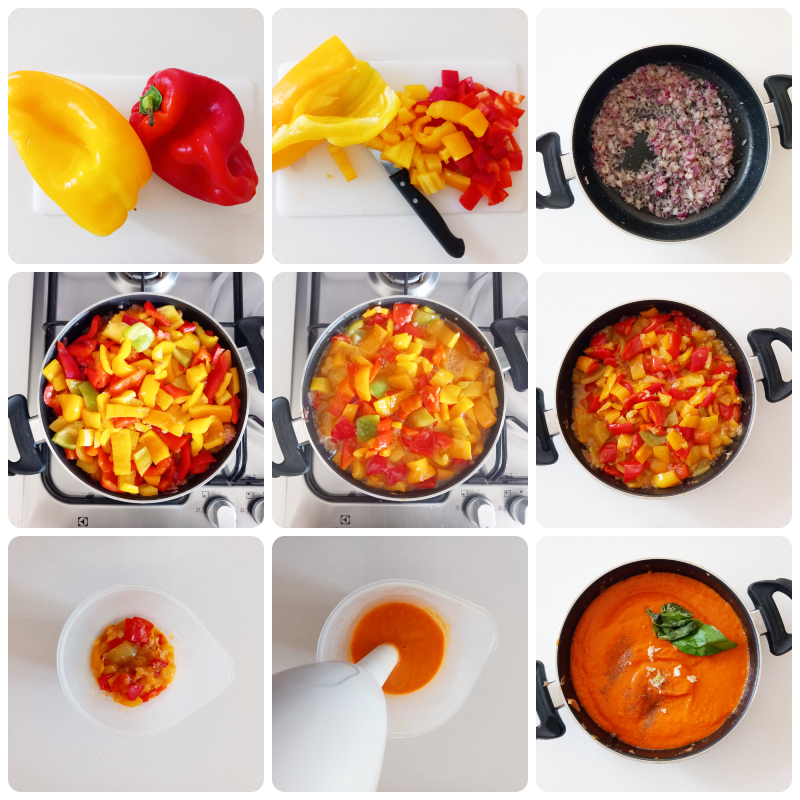 macarrão com pimentões cremoso