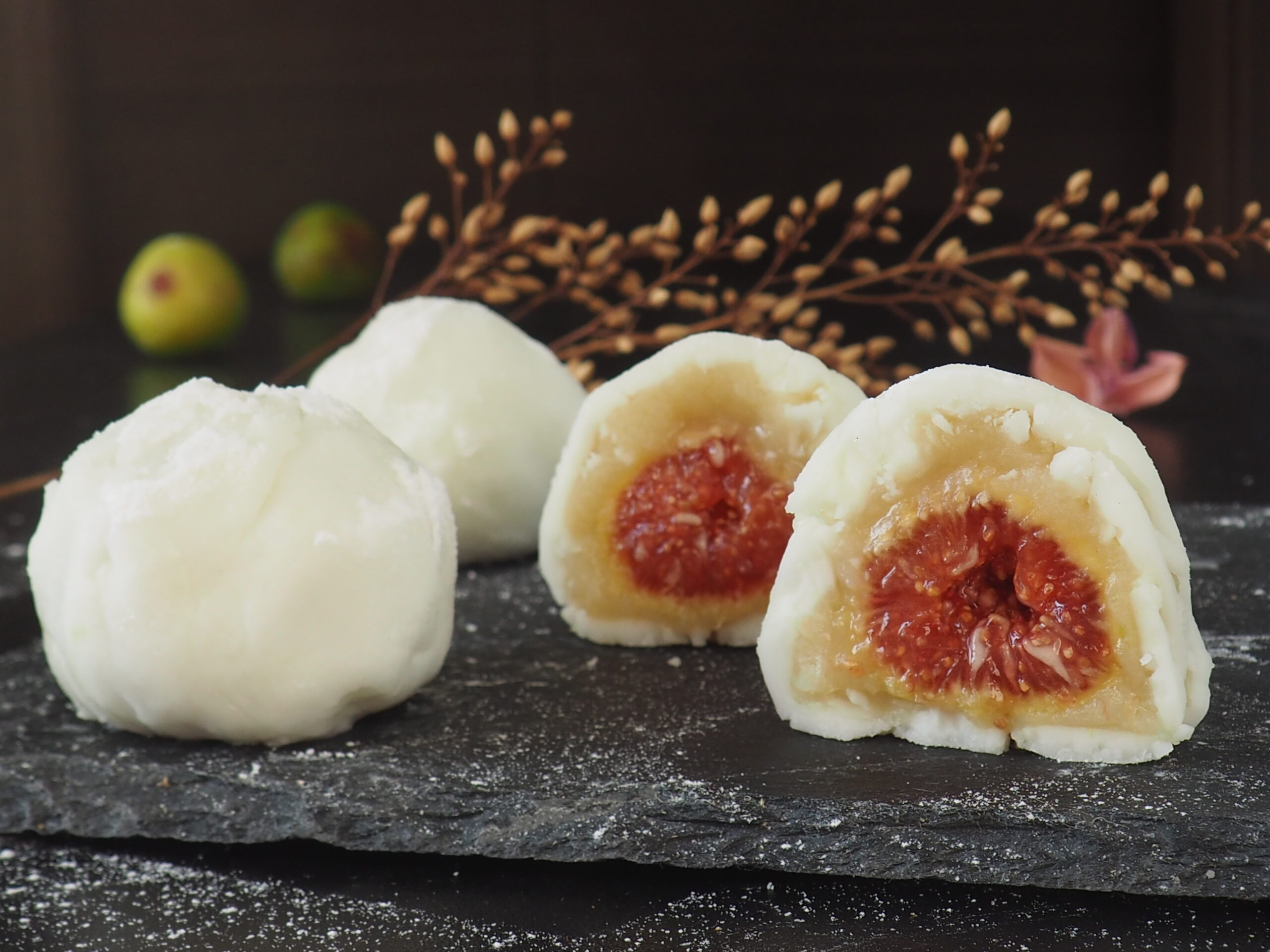 Mochi com geleia de feijão branco