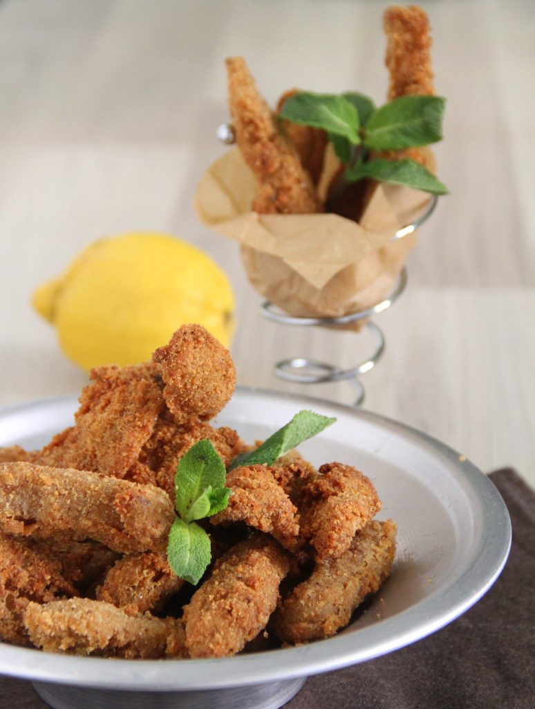 Dobradinha de vitela empanada e frita