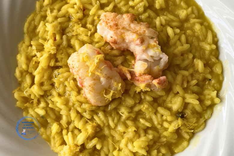Risoto de açafrão e camarões receita saudável