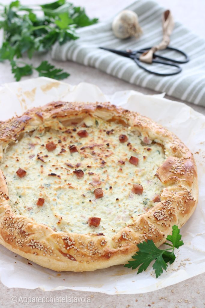 torta salgada ricota e presunto
