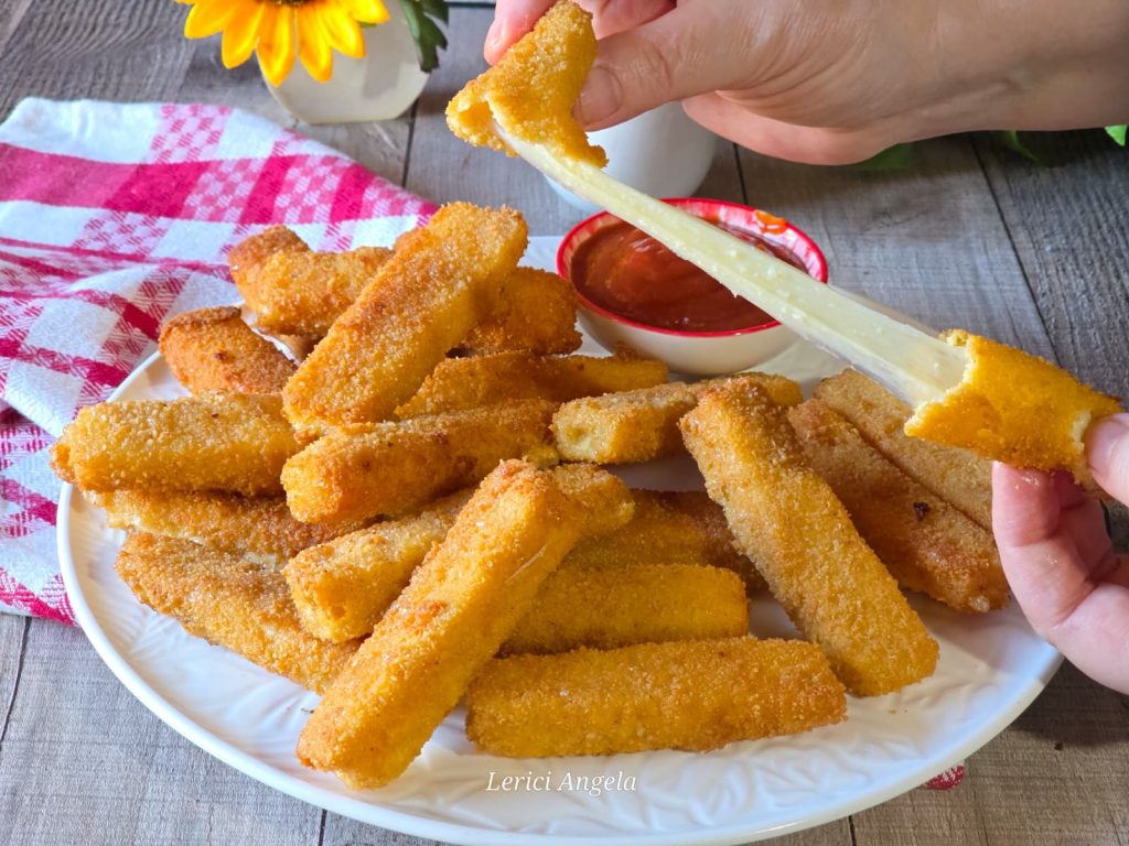 Palitos de mozzarella assados ou na fritadeira a ar