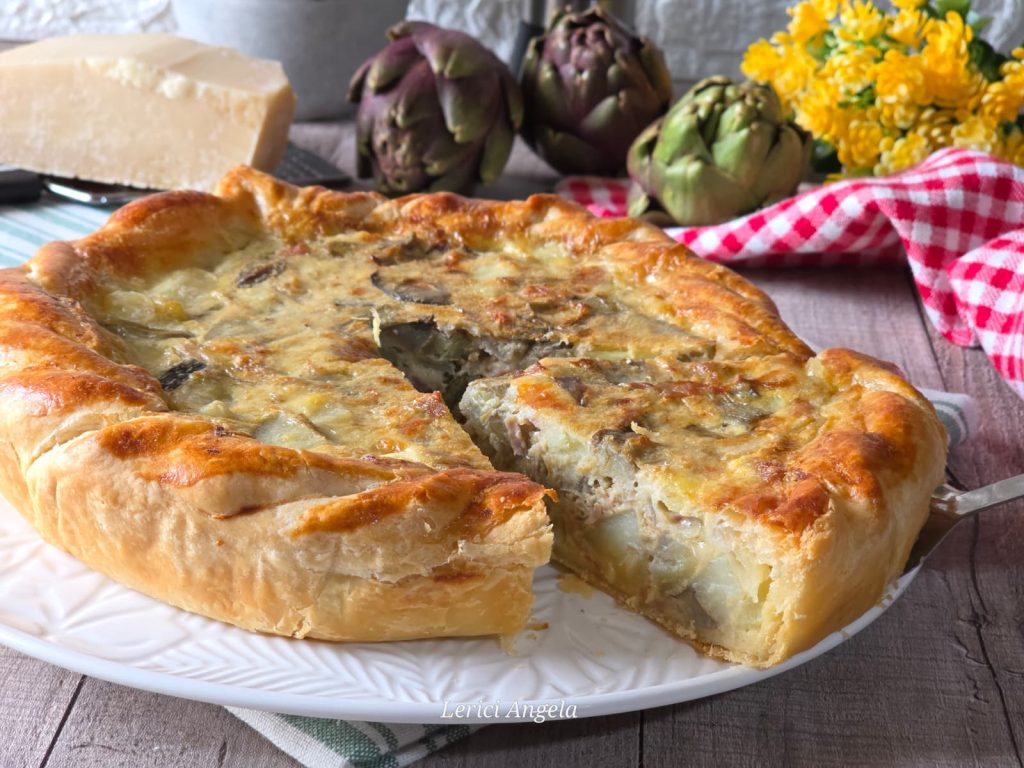 Torta Salada Carciofi e prosciutto cotto