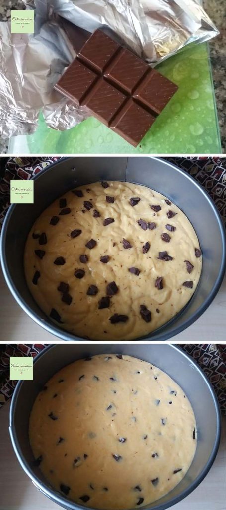 abóbora em bolo encantado - adição de chocolate