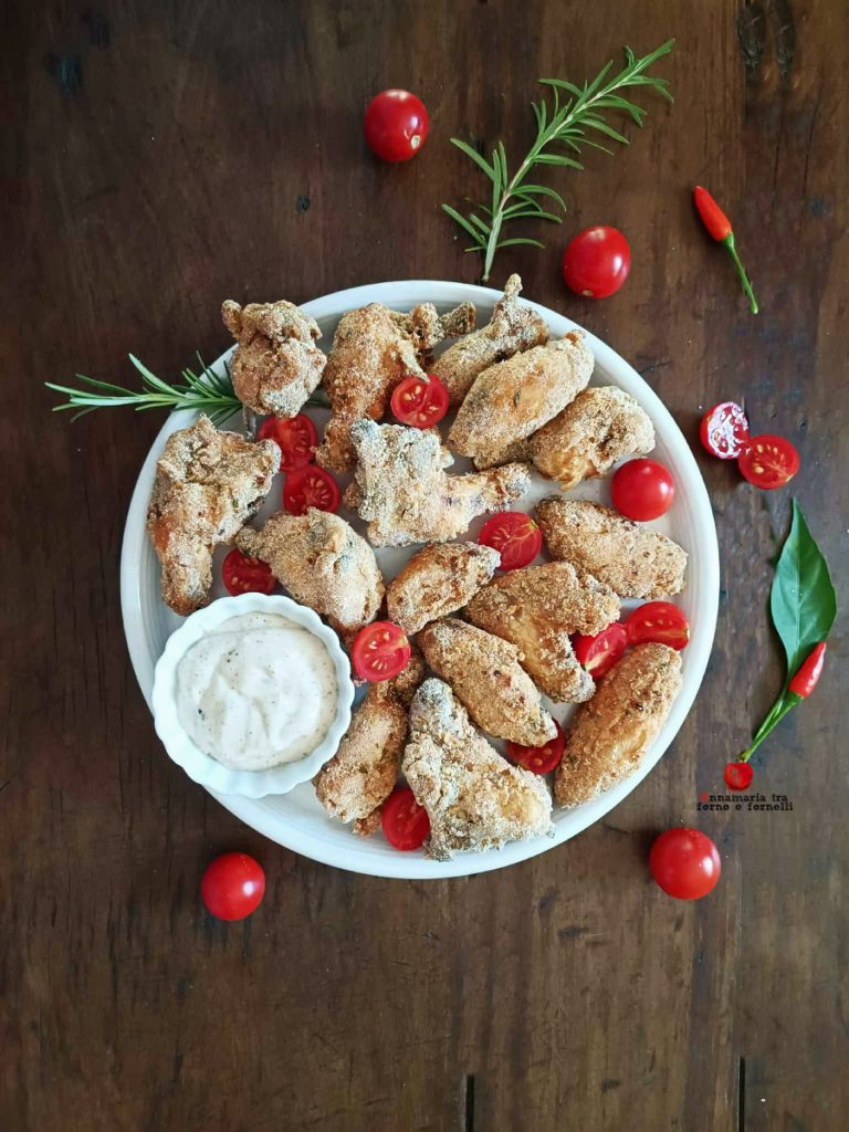 asinas de frango picantes com farinha de milho