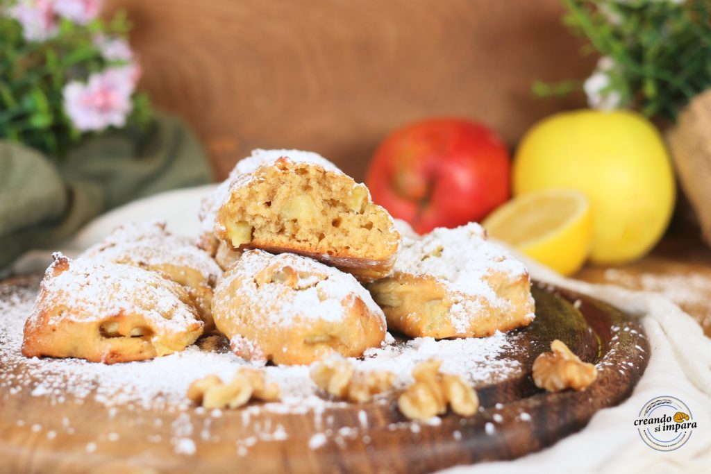 biscoitos de maçã batida e nozes