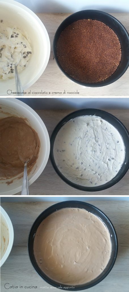 cheesecake de chocolate steps