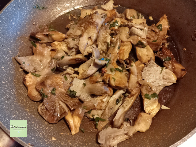 cogumelos pleurotus cozidos na frigideira
