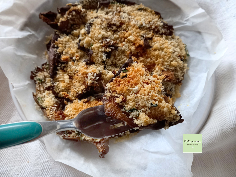 Cogumelos pleurotus gratinados na fritadeira a ar