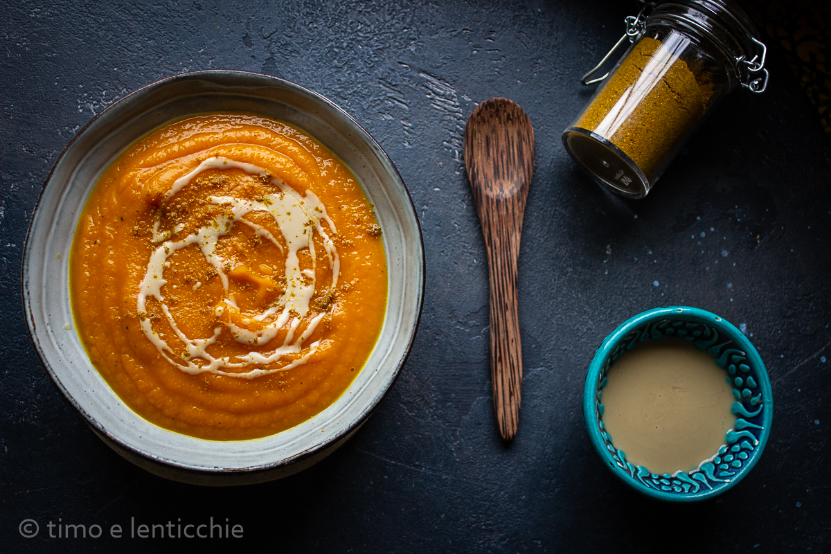 Creme de abóbora e tahine tahin tahini