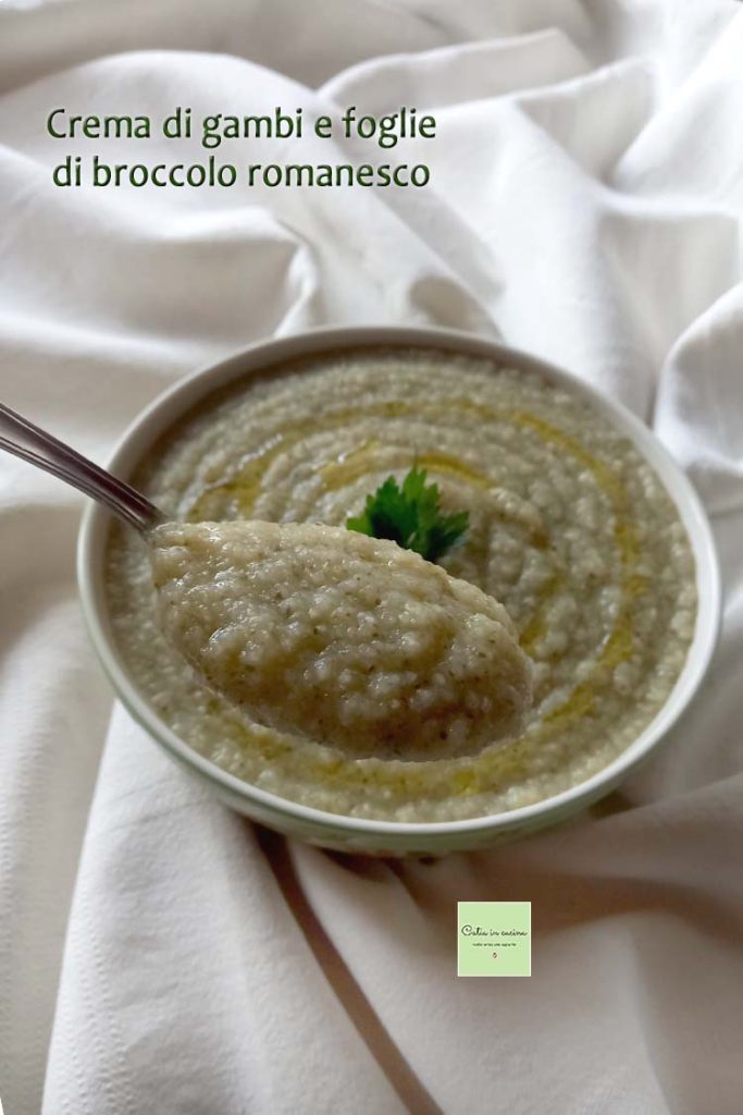 creme de talos e folhas de brócolis romano