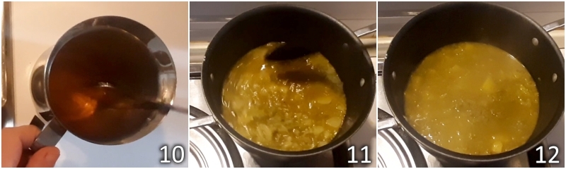 d. adicionar o açafrão à sopa de lentilhas