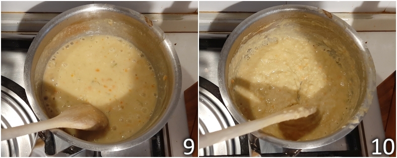 e. engrossar o macco de favas secas descascadas