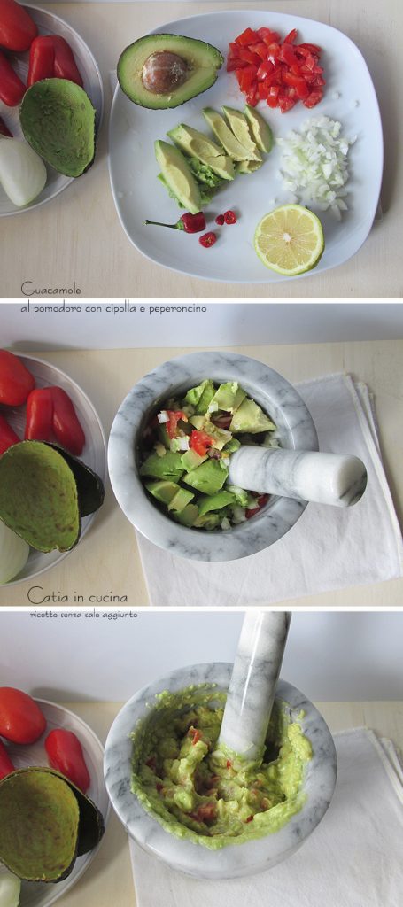 guacamole tomate e cebola - passos