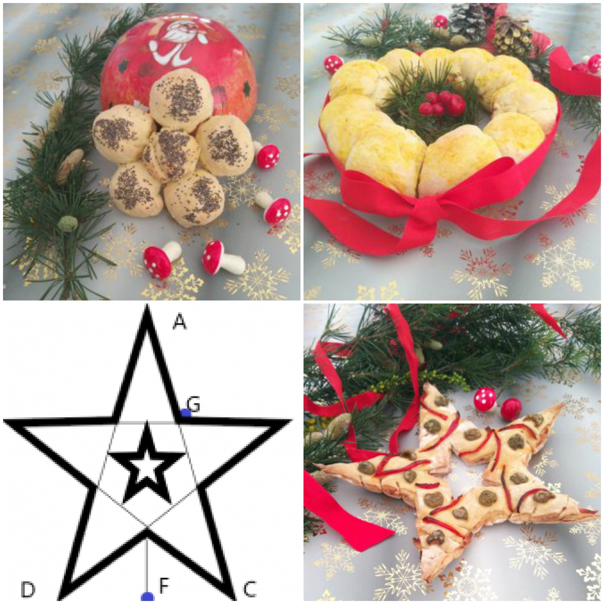 Centro de mesa de pão de Natal