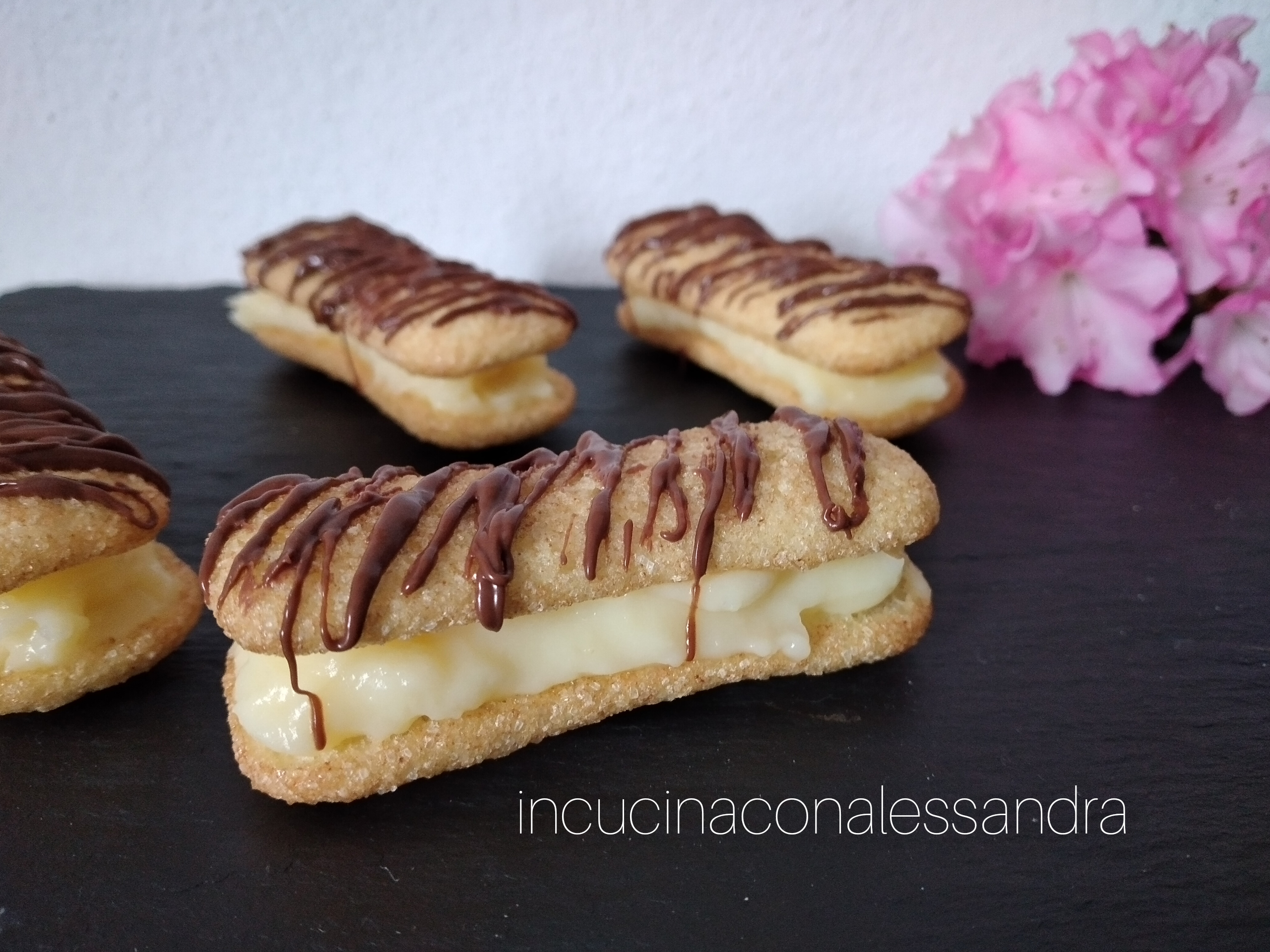 Pavesini com creme e Nutella