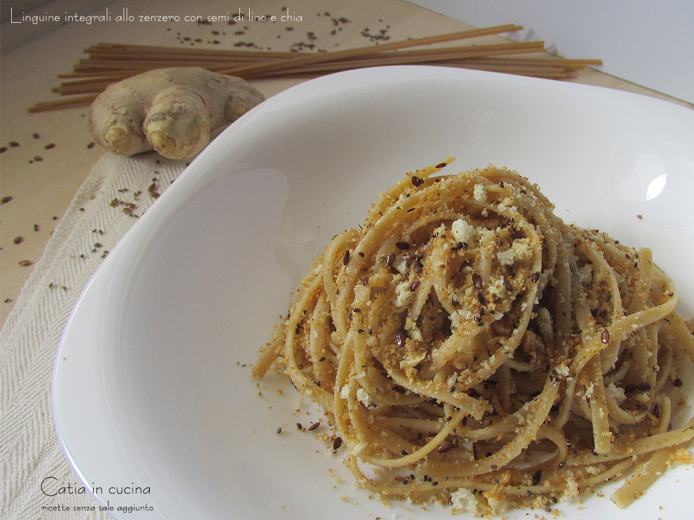 linguine integrais ao gengibre