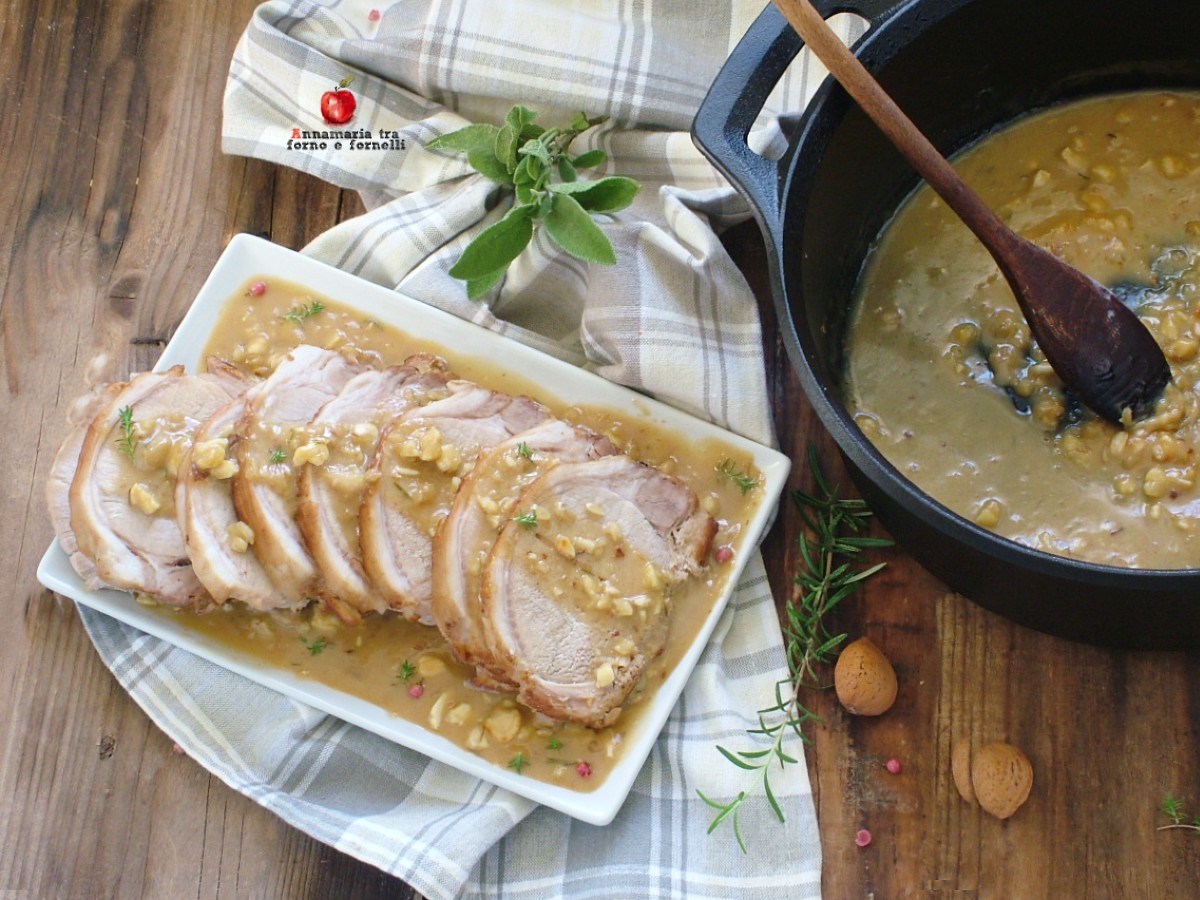 Lombo de porco com amêndoas