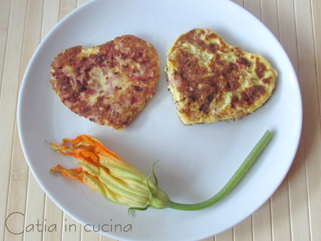 Mini omeletes de flores de abóbora