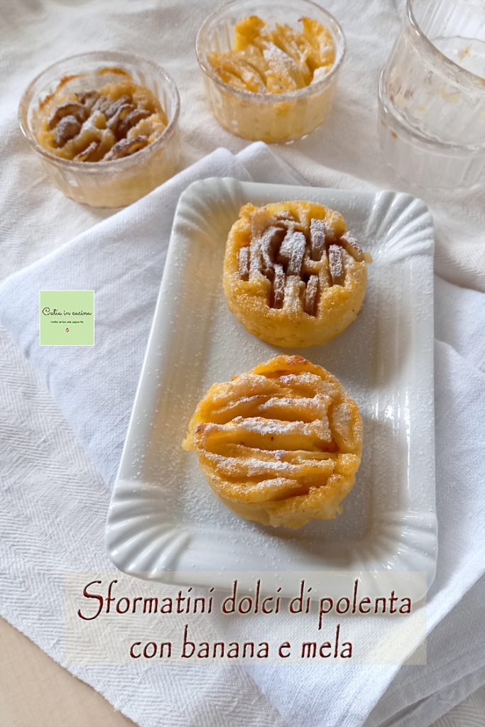 mini pudins doces de polenta de milho vermelho integral