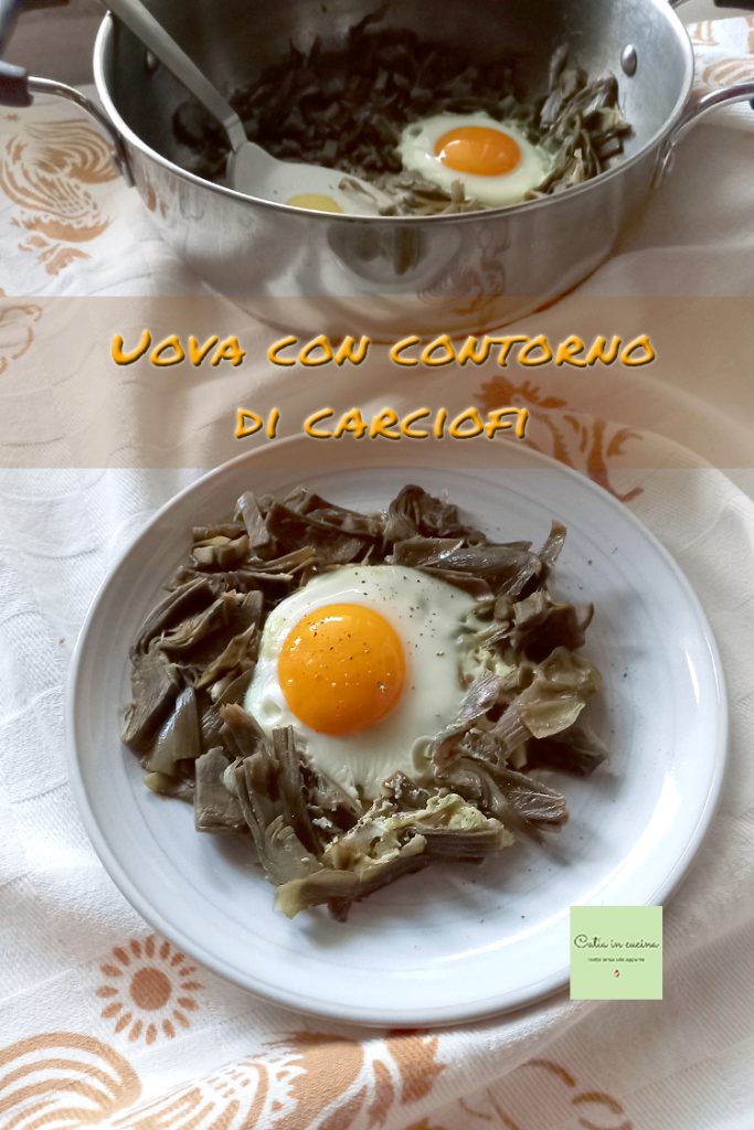 ovos com guarnição de alcachofras