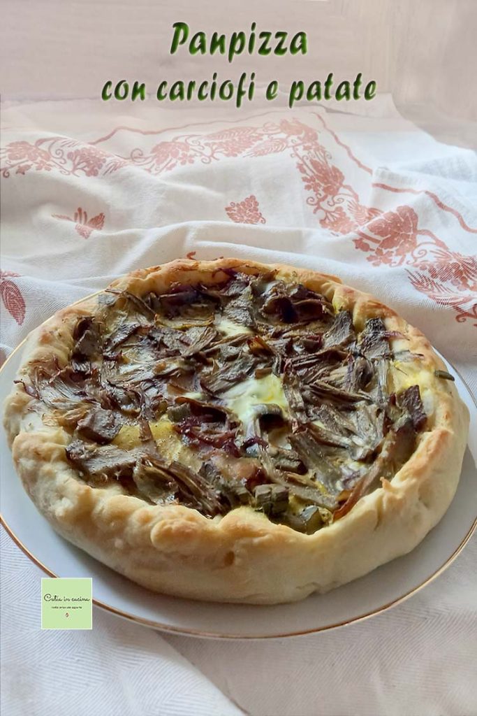 panpizza com alcachofras e batatas e ricota