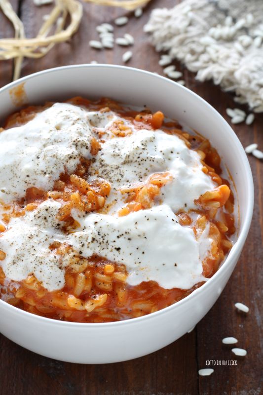 risoto de tomate e burrata na panela de pressão