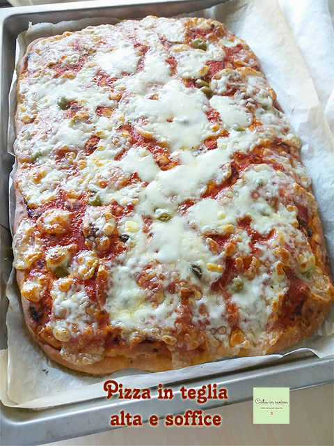 pizza em assadeira alta e fofa com massa simples