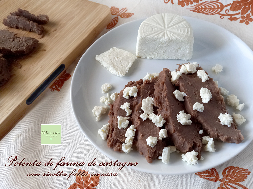 polenta de farinha de castanha com ricota