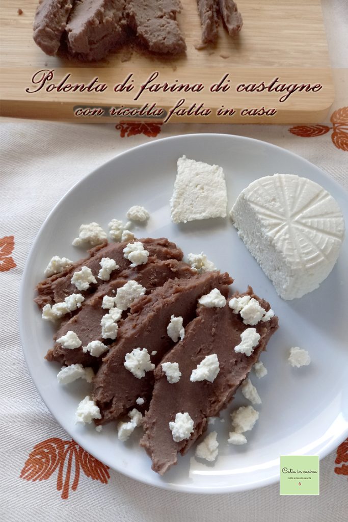 polenta de farinha de castanha com ricota