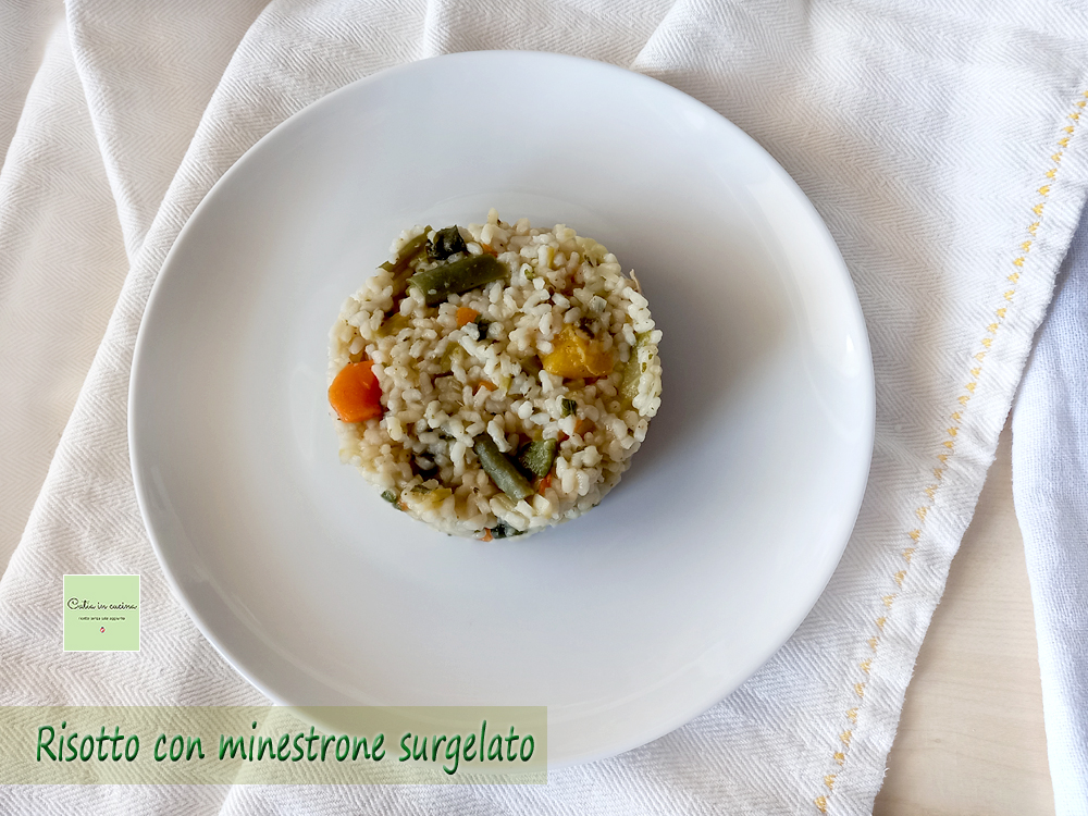 Risoto com sopa de legumes congelada
