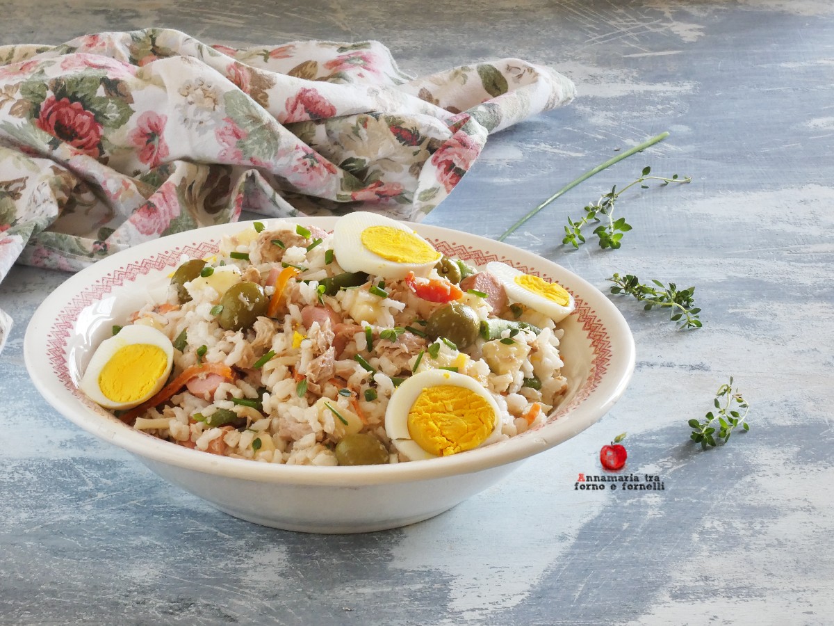 Salada de arroz sem maionese