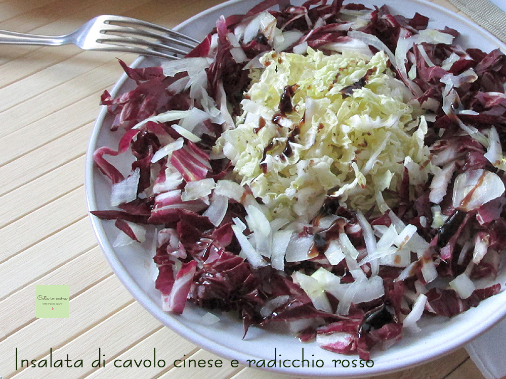 salada de radicchio e repolho chinês