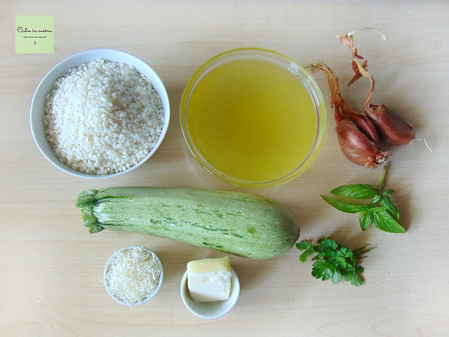 sopa de arroz com abobrinha - ingredientes