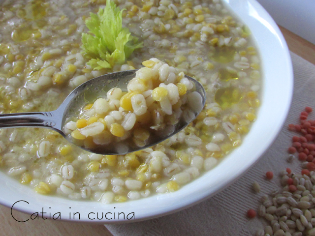sopa de cevada e lentilhas