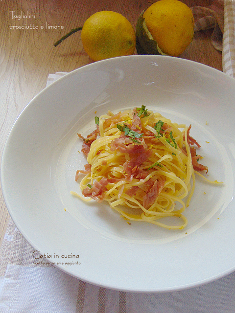 tagliolini presunto e limão