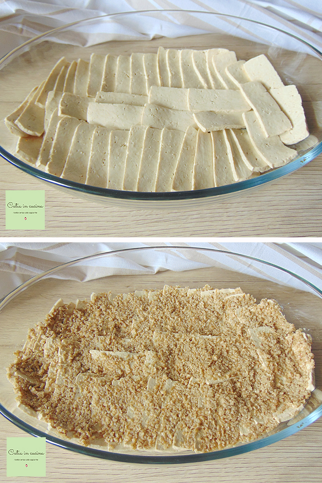 tofu em crosta de tahine - etapas