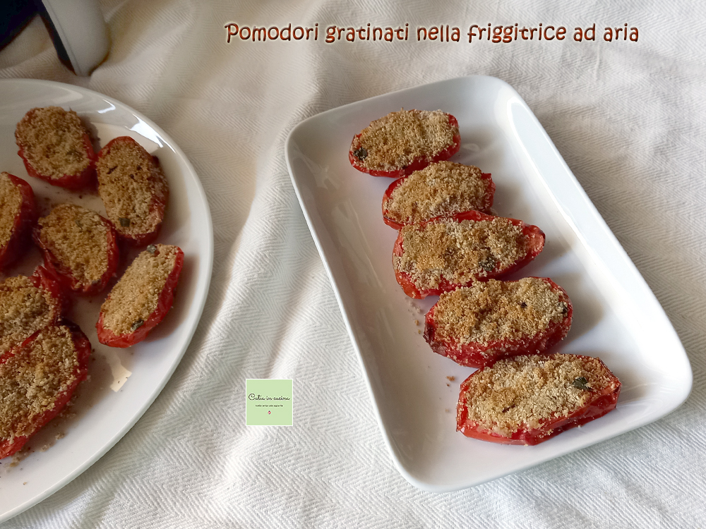 Tomates gratinados na fritadeira a ar
