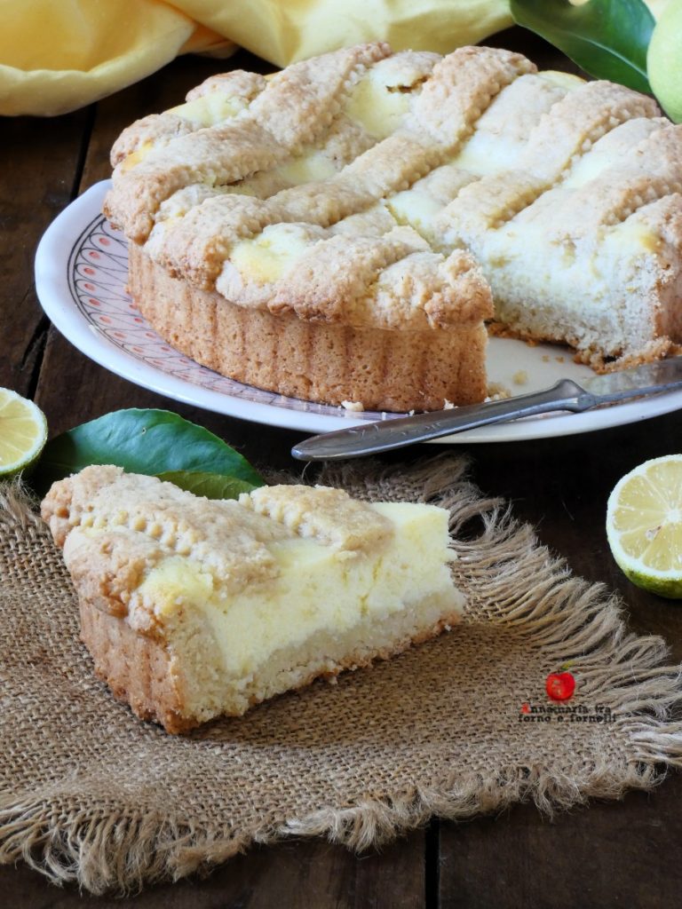 torta com creme de ricota fatia