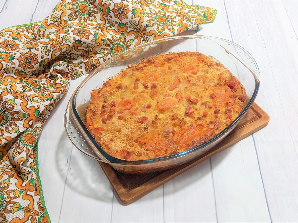 O gattò de batatas com provola e bacon