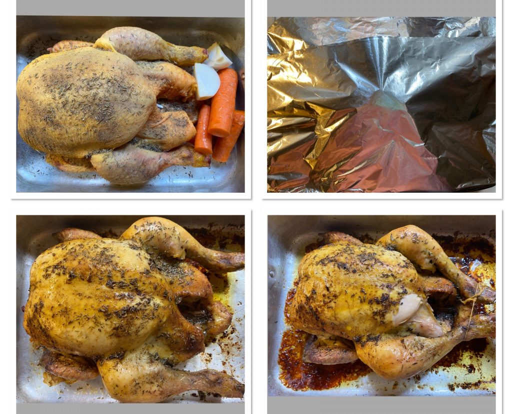 Frango assado inteiro no forno