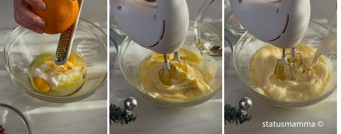 Bolo alto tipo panetone com cobertura de amêndoas, frutas cristalizadas e passas, decorado com amêndoas inteiras.