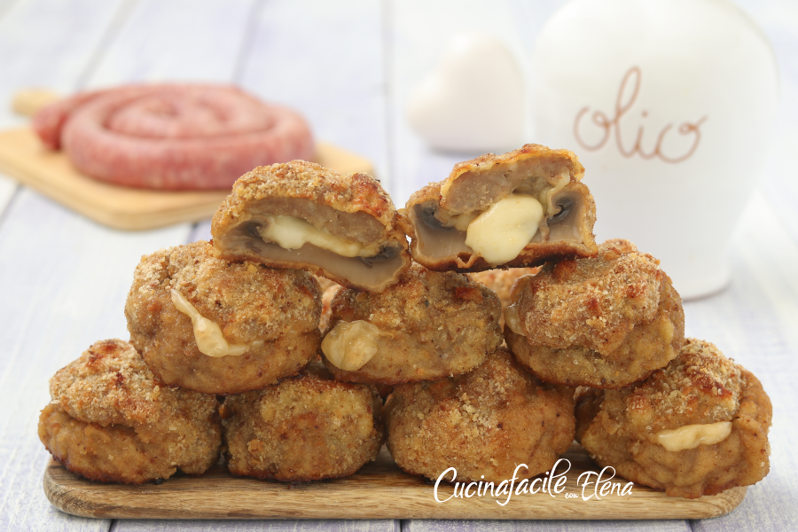 Cogumelos e linguiça empanados