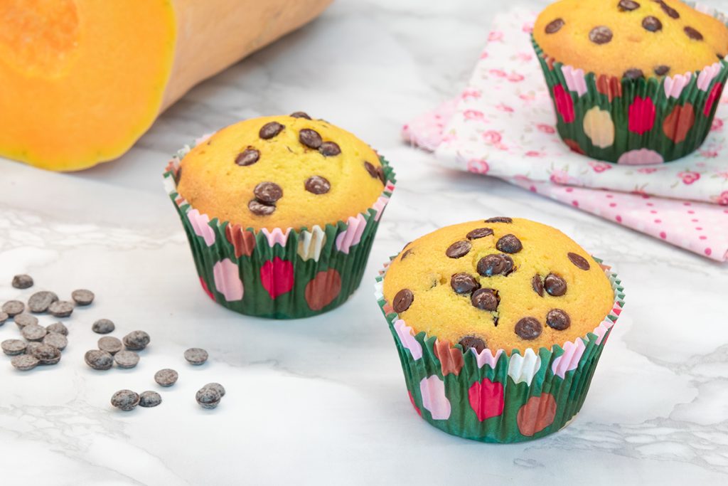 Muffin de abóbora com gotas de chocolate