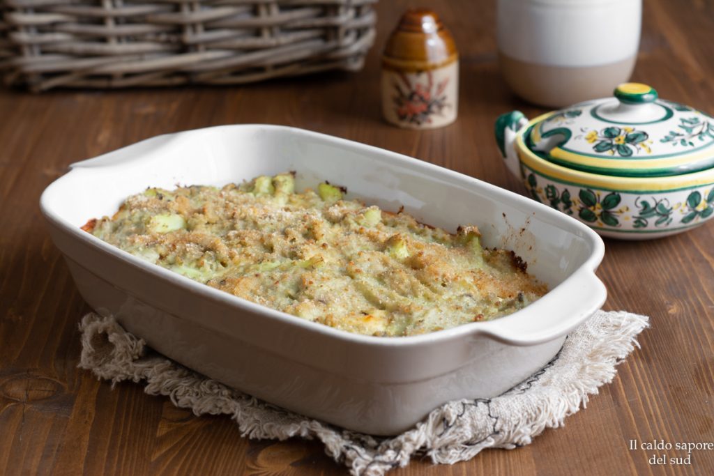 Sformato de couve-flor com presunto cozido e provola