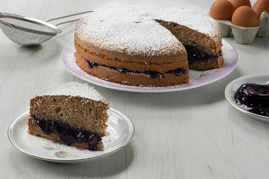 Bolo de Trigo Sarraceno com Mirtilos