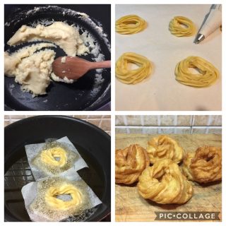 Zeppole de São José deliciosas
