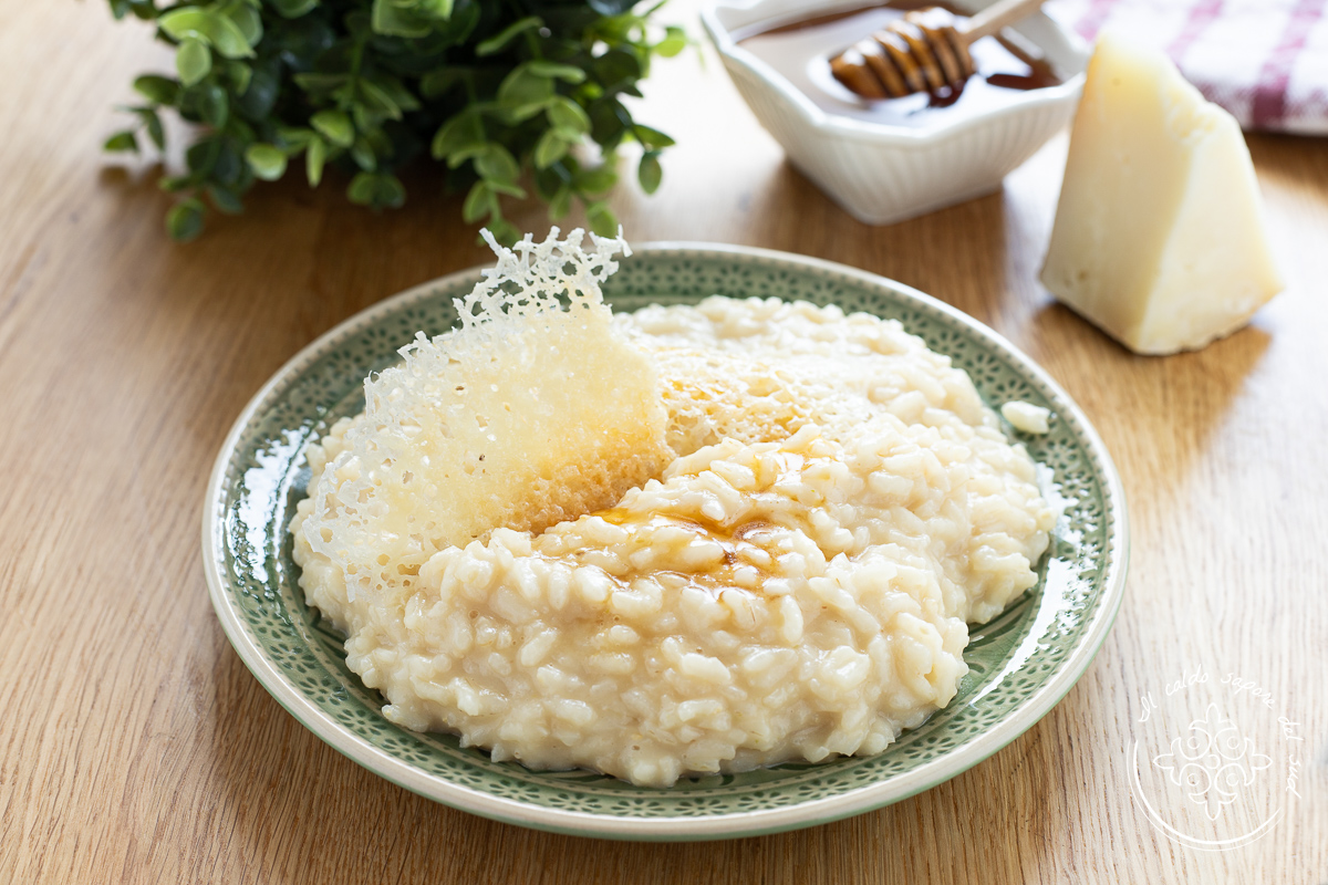Risoto com pecorino, cebolas e mel