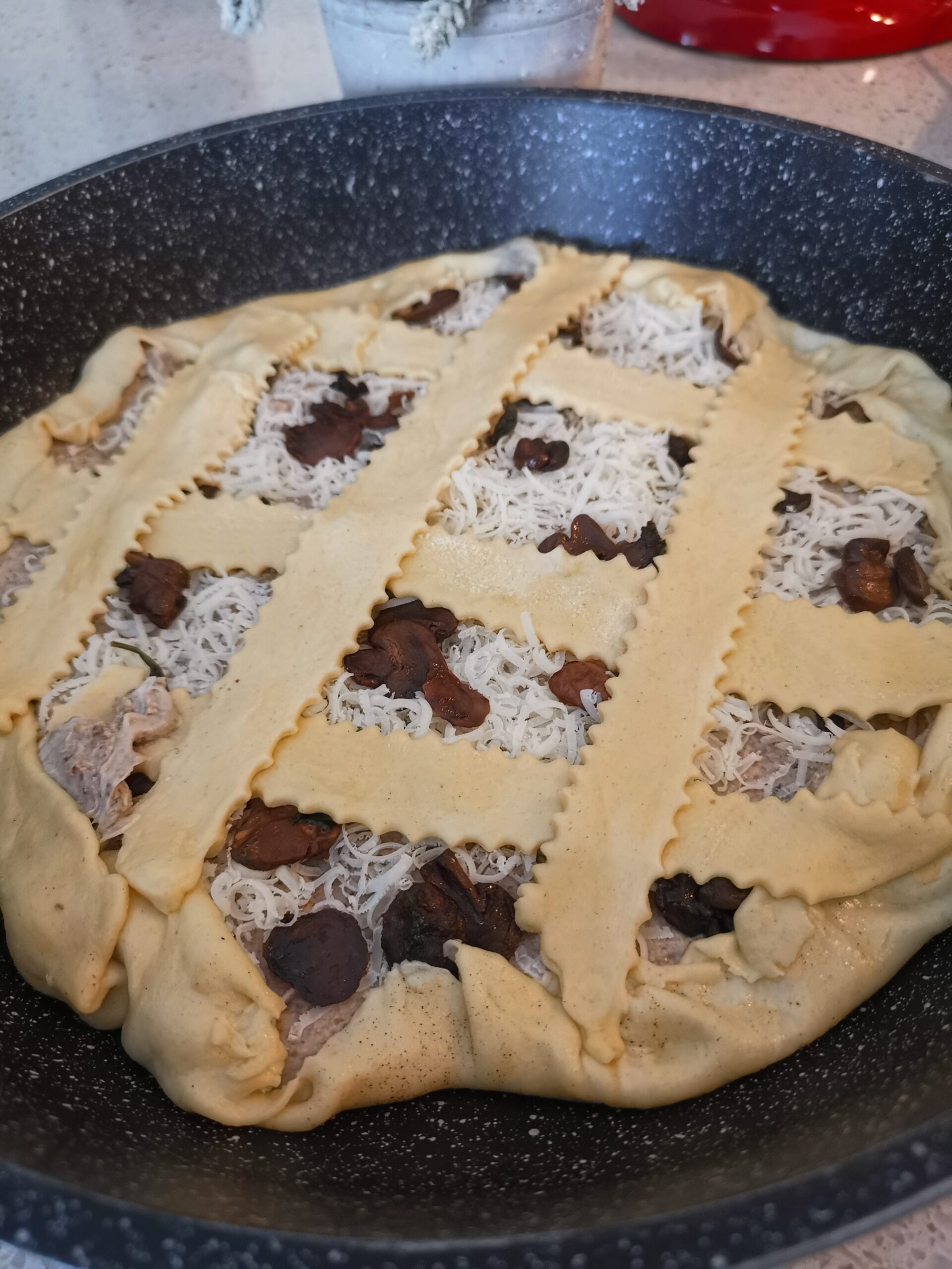 Torta salgada de cogumelos e ricota