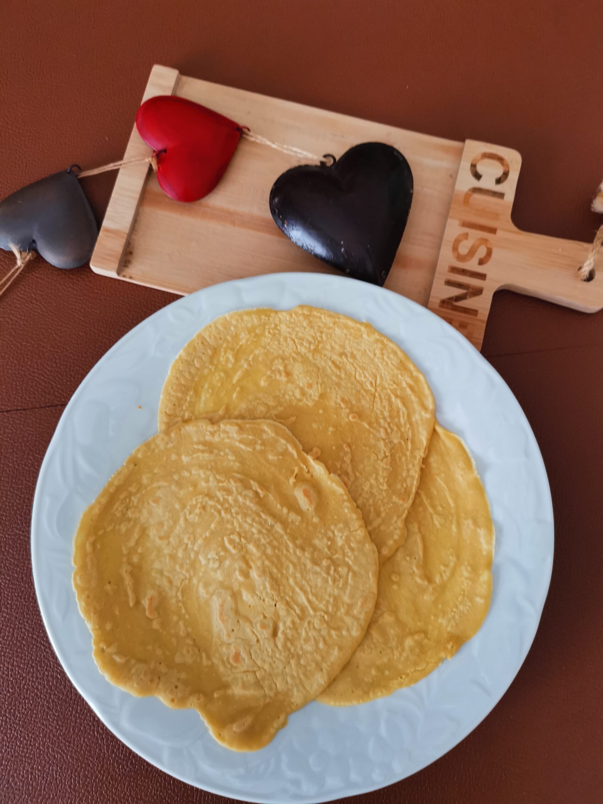 Crepes com farinha de grão-de-bico